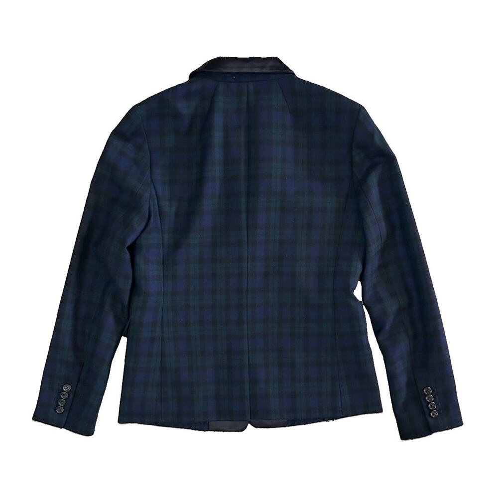J. Crew Regent Plaid Tartan Wool Blazer Jacket Blue Green Women’s Size 6 Preppy - Picture 7 of 8